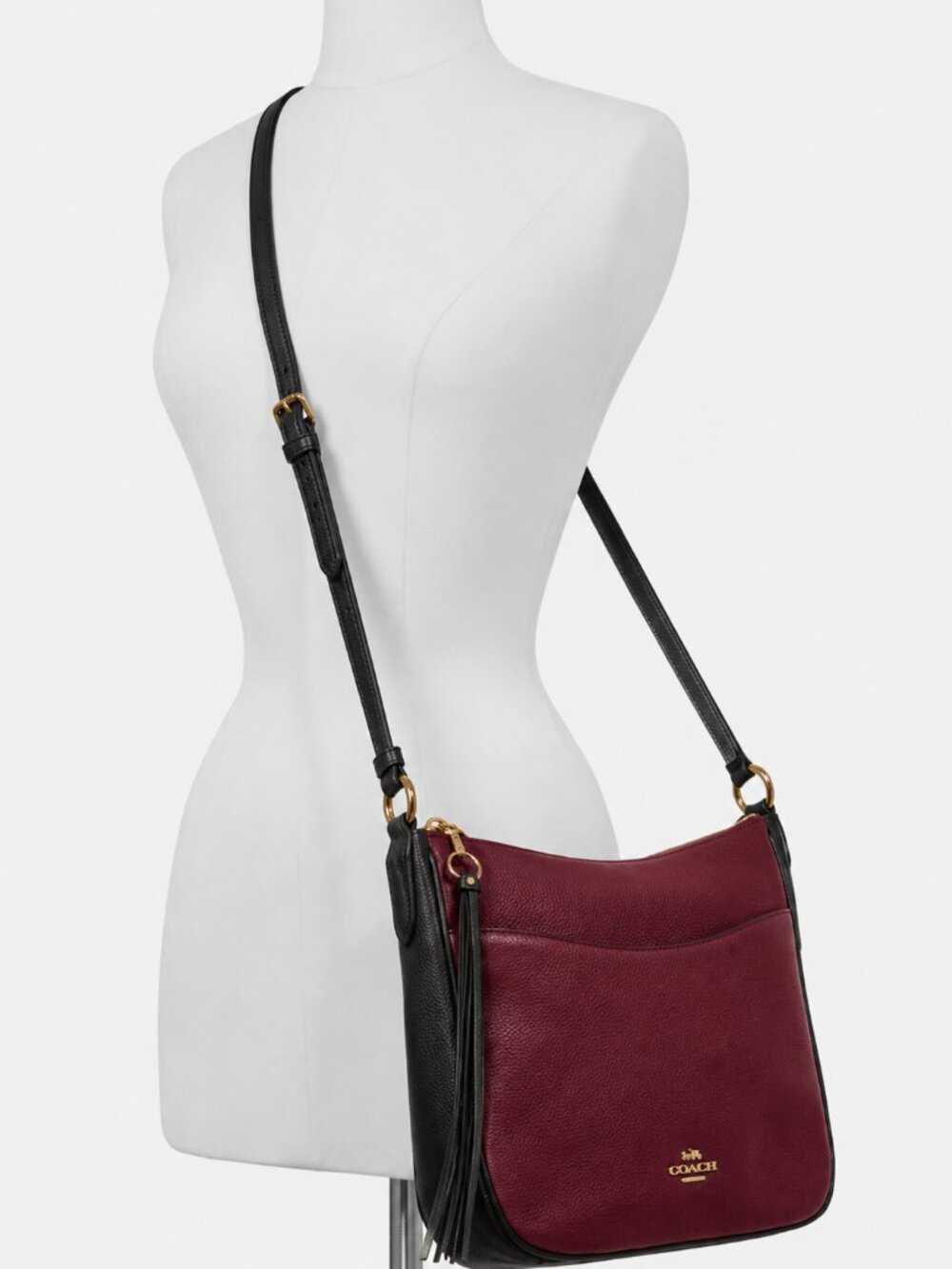 Coach Chaise Crossbody Bag in Polished Pebble Leather with a Zip-top Closure